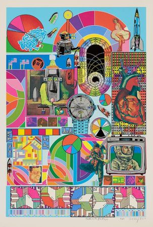 Siebdruck Paolozzi - BASH (blue)