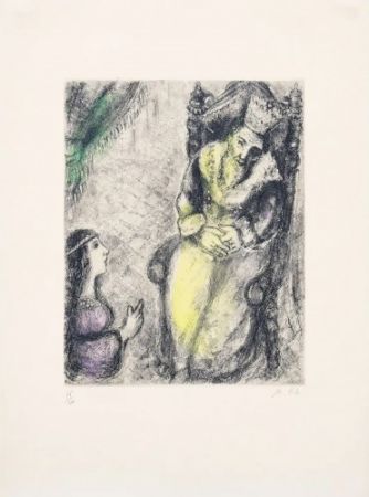 Stich Chagall - Bath-Sheba at the Feet of David