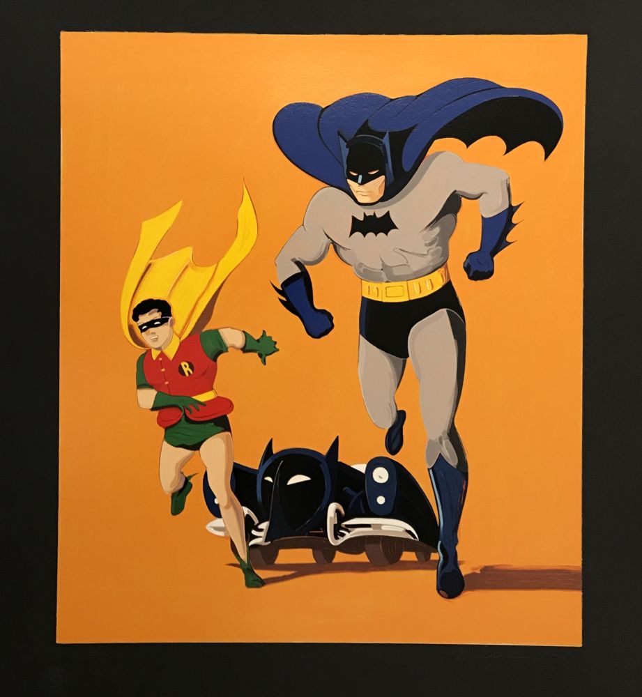 Siebdruck Ramos - Batman, Robin and Batmobile