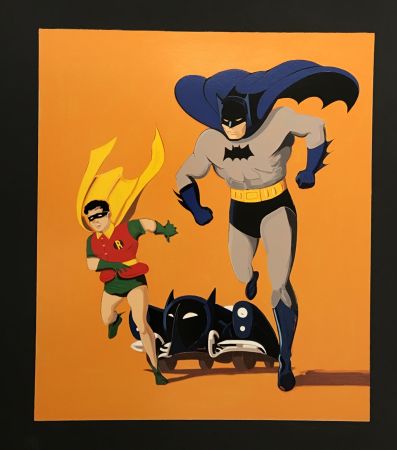 Siebdruck Ramos - Batman, Robin and Batmobile