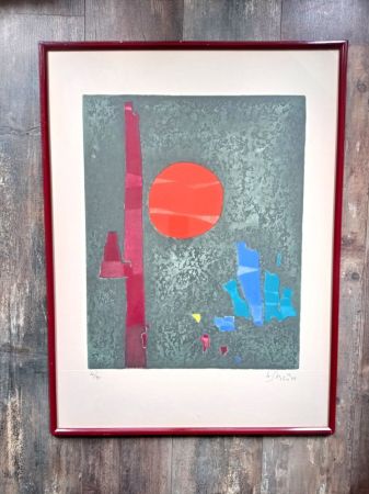 Lithographie Singier - Beautiful Abstract Composition, Hand signed!