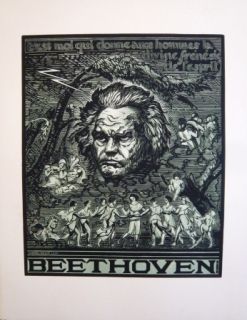 Holzschnitt Belot  - Beethoven