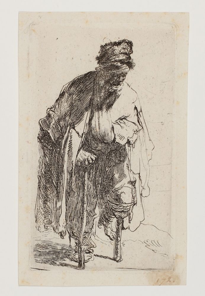 Stich Rembrandt - Beggar with a wooden Leg