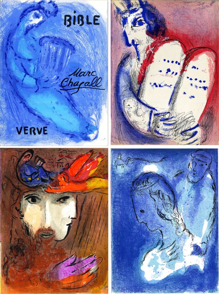 Illustriertes Buch Chagall - BIBLE. 28 Lithographies Originales. Verve vol. VIII. n°33 et 34 (1956)