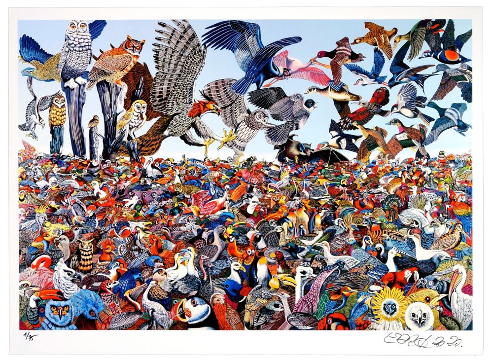 Digitale Druckgrafik Erro - Birdlandscape