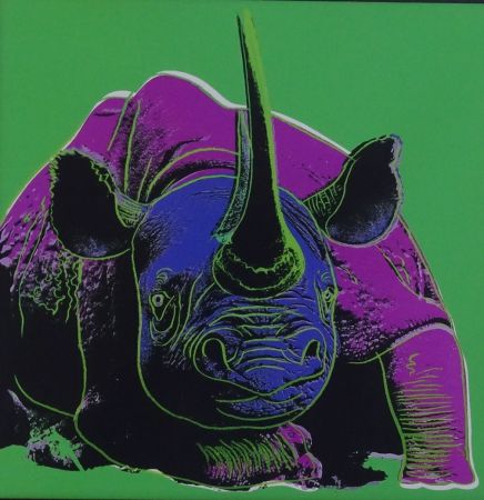 Siebdruck Warhol - Black rhinoceros