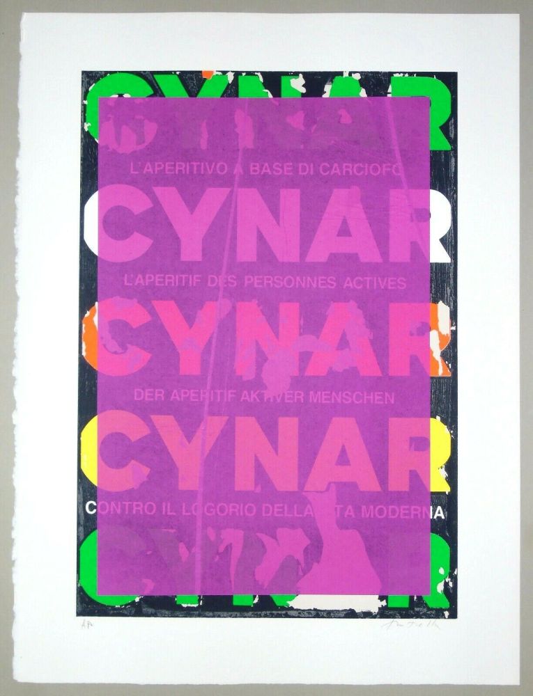 Siebdruck Rotella - Blank Cynar (fucsia)