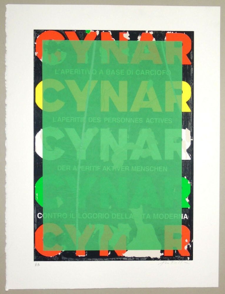 Siebdruck Rotella - Blank Cynar (verde)