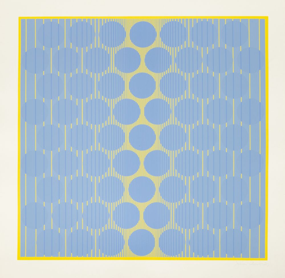 Siebdruck Stanczak - Blue Circles, from Eight Variants
