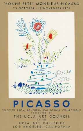 Lithographie Picasso - Bonne fête Monsieur Picasso