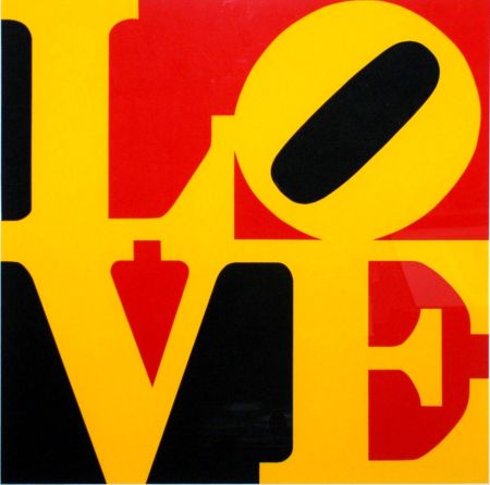 Siebdruck Indiana - Book of Love #9 (Black, Yellow, and Red - German Love)
