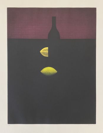 Mezzotinto Hamaguchi - Bottles with Lemon and Red Wall