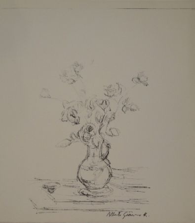 Lithographie Giacometti -  Bouquet dans une cruche I