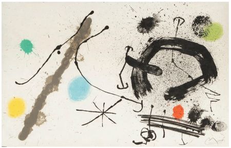 Lithographie Miró - Bouquet de Rêves pour Neila