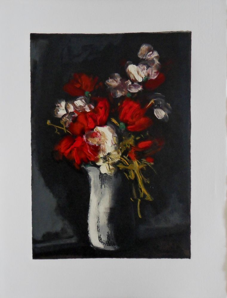 Holzschnitt Vlaminck - Bouquet rouge et blanc