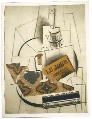 Lithographie Picasso - Bouteille de Vieux Marc