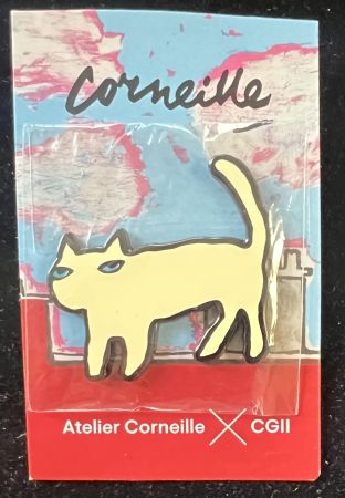 Multiple Corneille -  Broche chat en émail cloisonné - Bijou d'artiste