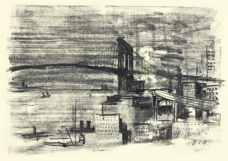 Holzschnitt Schatz - Brooklyn Bridge