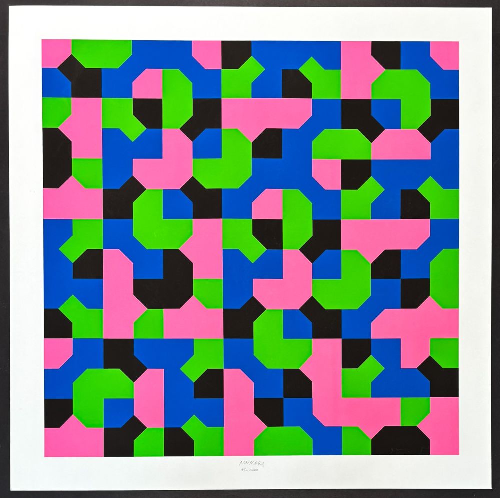 Siebdruck Munari - Bruno Munari (1907–1998) – Peano Curves – Screen print on Fabriano paper – 1991