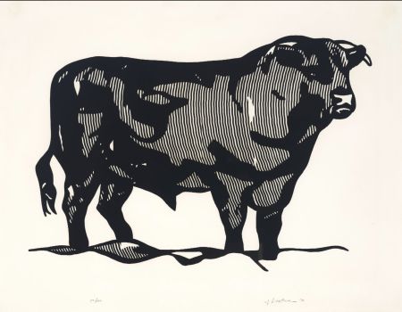 Linolschnitt Lichtenstein - Bull I