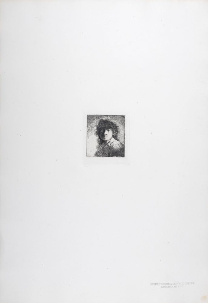 Heliogravüre Rembrandt - Buste d'homme a cheveux crépus