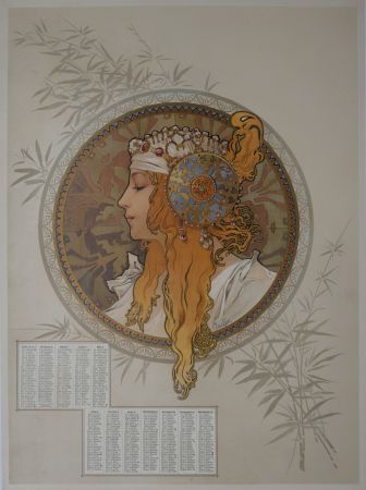 Plakat Mucha - Byzantine Heads / Blonde. 