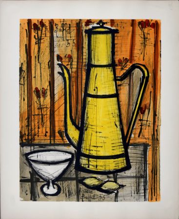 Lithographie Buffet - Cafetière jaune, 1960 - Hand-numbered!