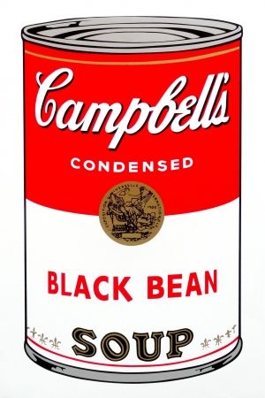 Siebdruck Warhol (After) - Campbell's Soup - Black Bean