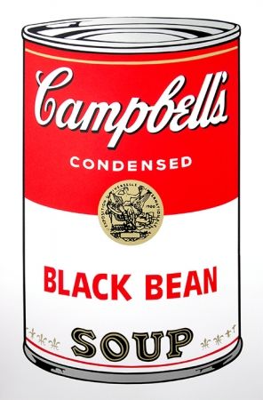 Siebdruck Warhol (After) - Campbell's Soup - Black Bean