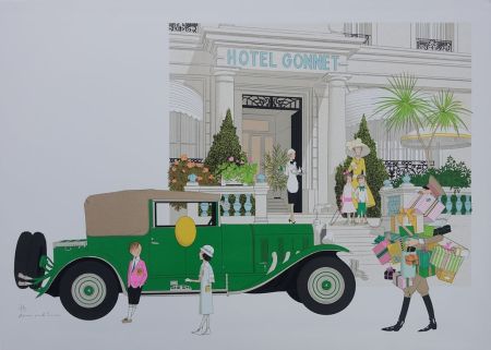 Lithographie Noyer - Cannes - Hôtel Gonnet