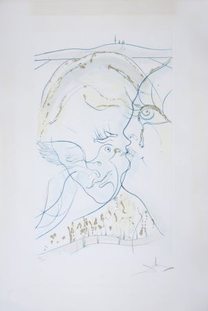 Stich Dali - Cantique des Cantiques : Les Yeux de colombe de la Mariée, 1971 - Hand-signed