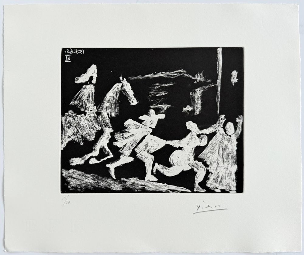 Radierung Und Aquatinta Picasso - Cape and Sword: Pusuit II, from 347 Suite