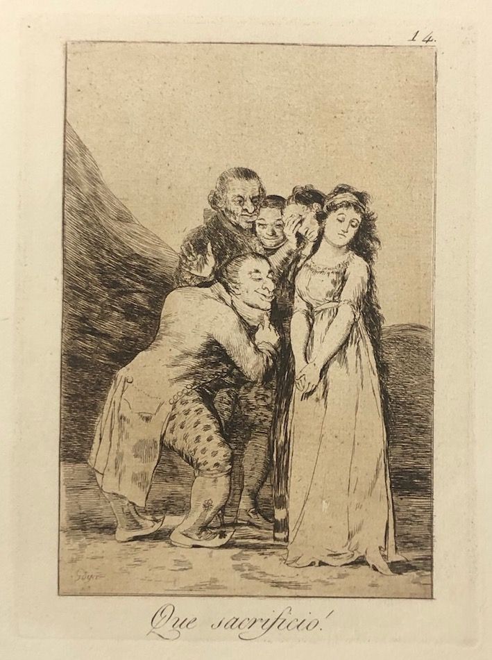 Radierung Goya - Capricho 14. Que sacrificio