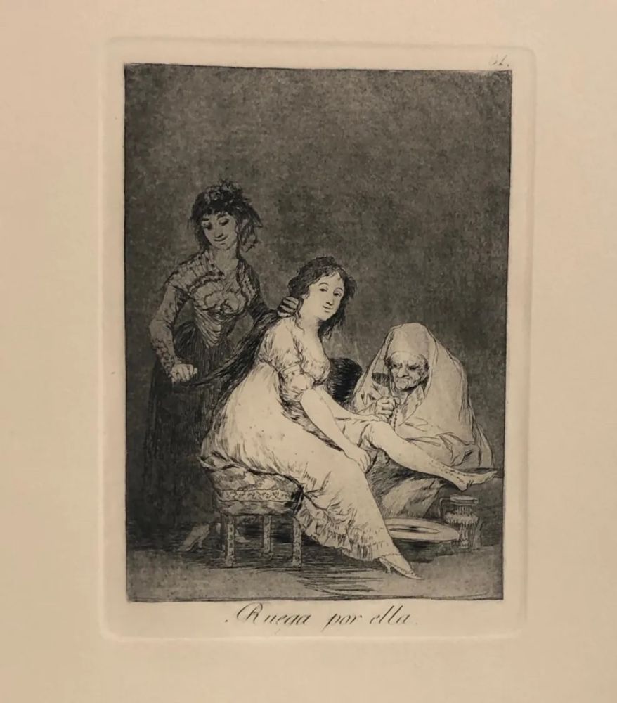 Radierung Goya - Capricho 31 . Ruega por ella