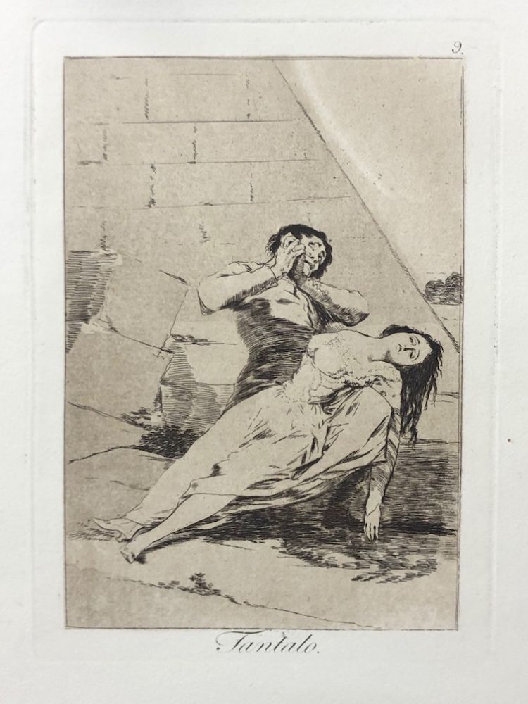 Radierung Goya - Capricho 9. Tantalo