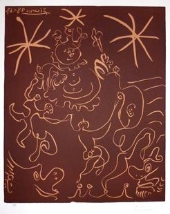 Linolschnitt Picasso - Carnaval 1967