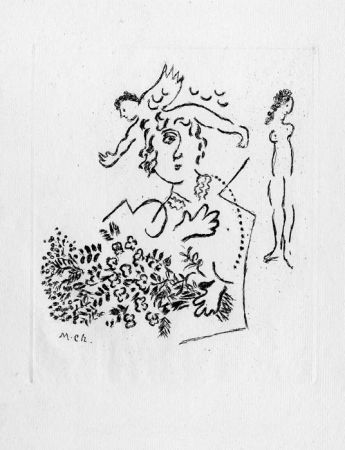 Radierung Chagall - Carte de Voeux