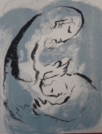 Lithographie Chagall - Carte de Voeux 1968 ,tirage du noir
