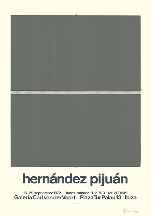 Siebdruck Hernandez Pijuan - Cartel de la exposición Galería Carl van der Voort, Ibiza