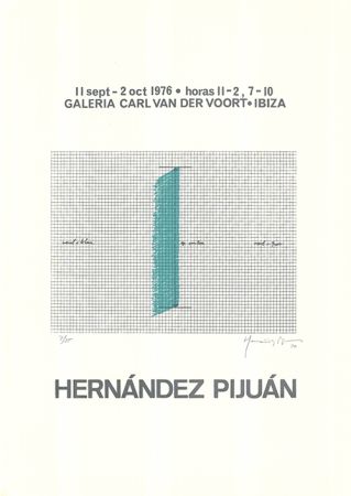 Siebdruck Hernandez Pijuan - Cartel de la exposición Galería Carl van der Voort, Ibiza