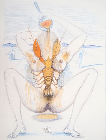 Stich Dali - Casanova : Femme surréaliste et homard
