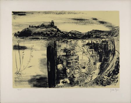 Lithographie Piper - Castle, c. 1955 - Hand-signed!