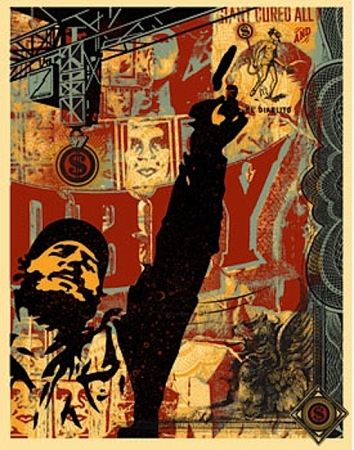 Siebdruck Fairey - Castro Collage