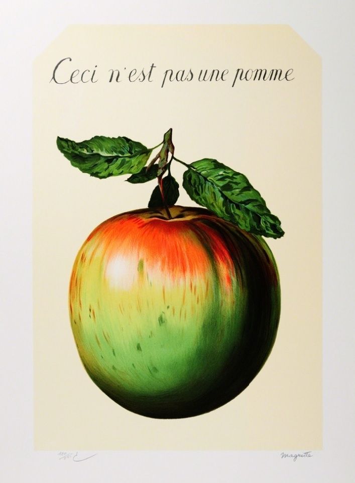 Lithographie Magritte - Ceci n'est pas une pomme