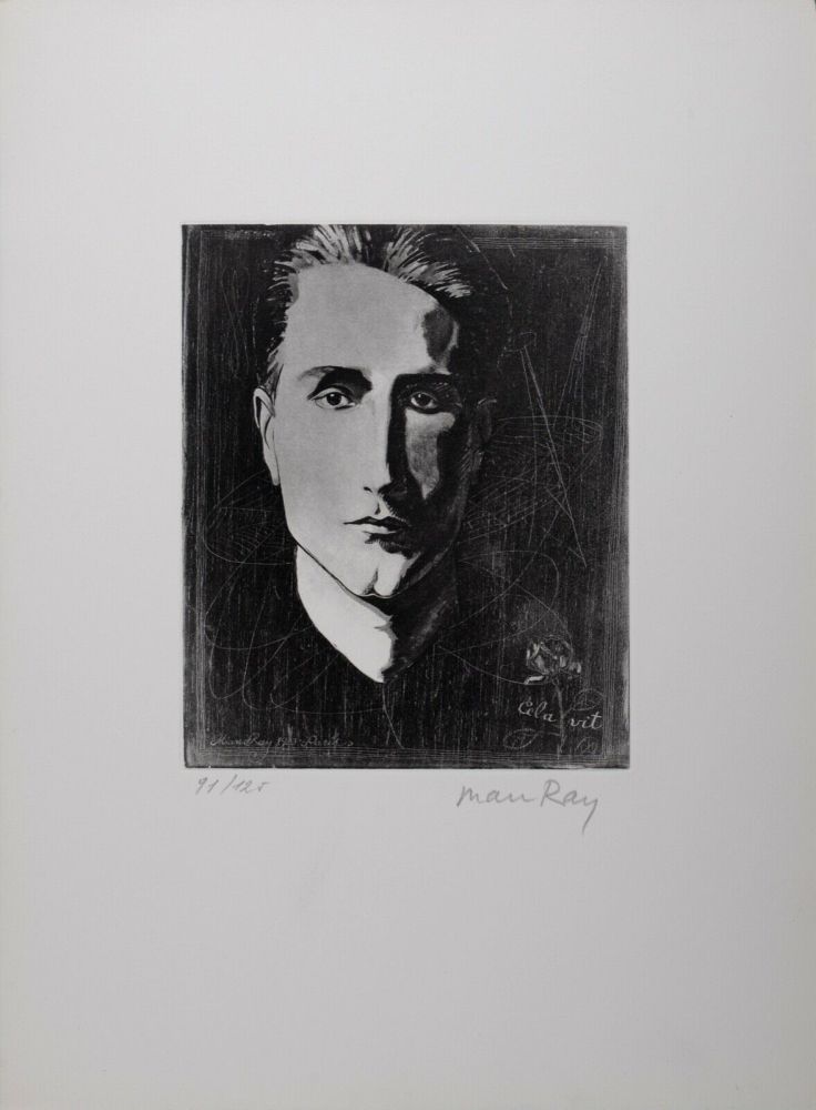 Radierung Und Aquatinta Ray - Cela Vit (Portrait of Marcel Duchamp), 1971 - Hand-signed & numbered