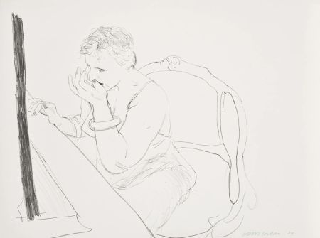 Lithographie Hockney - Celia Adjusting Her Eyelash (G.837)