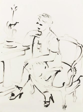 Lithographie Hockney - Celia Elegant