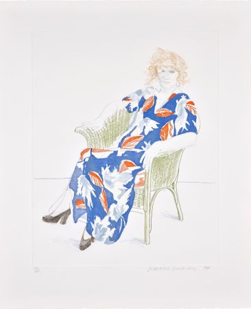 Stich Hockney - Celia in a Wicker Chair