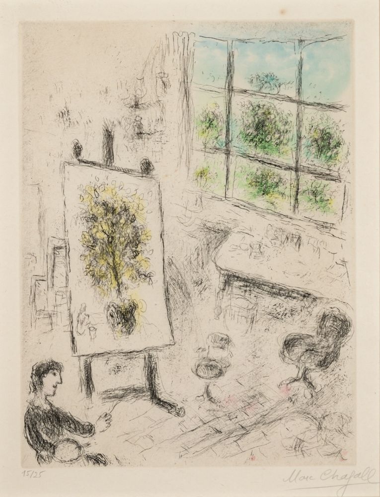 Radierung Und Aquatinta Chagall - Celui qui dit les choses sans rien dire