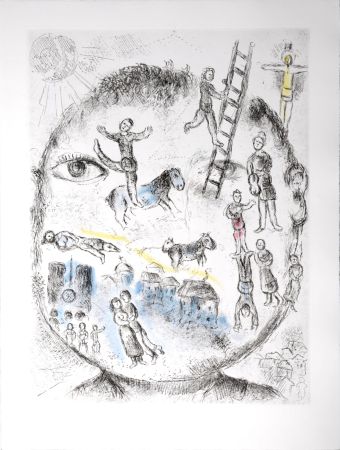 Radierung Und Aquatinta Chagall - Celui qui dit les choses sans rien dire, 1976 - PLATE 14